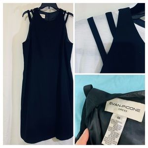Evan-Picone LBD Dress With Strappy Sleeves Size 16